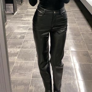Aritzia Melina High Rise Vegan Leather Pants